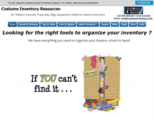 Tablet Screenshot of costumeinventory.com